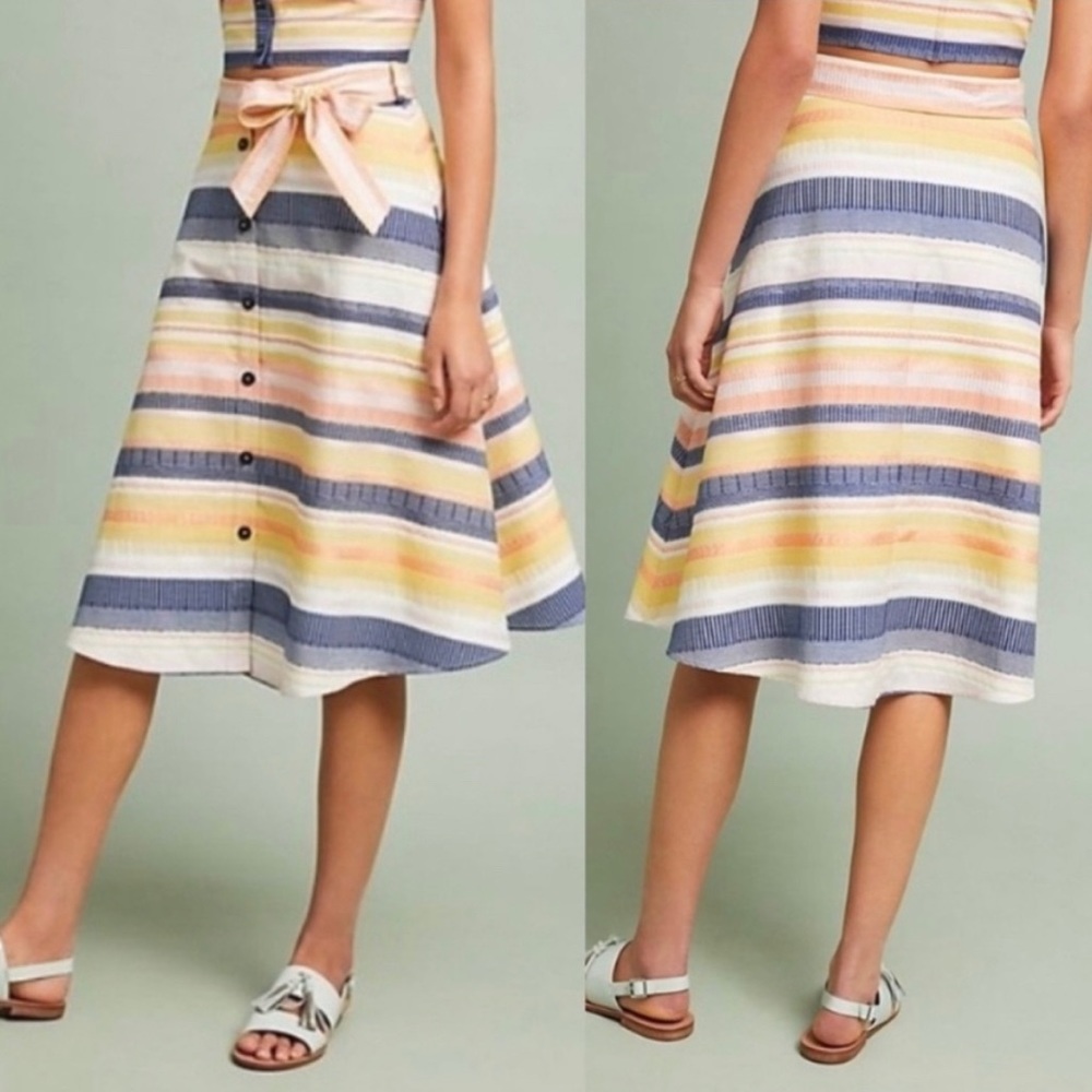 Anthropologie Hutch multicolor striped skirt
